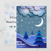 Vrolijk kerstcitaat met White Text Holiday Card Feestdagenkaart (Voorkant / Achterkant)