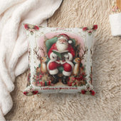 Vrolijk kerstcitaat Santa Reading to Reinders Kussen (Deken)