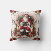 Vrolijk kerstcitaat Santa Reading to Reinders Kussen (Achterkant)