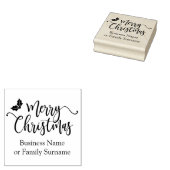 Vrolijk kerstcitaat Typografie & Holly Branches Rubberstempel (Gestempeld)
