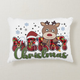 Vrolijk kerstclipart accent kussen