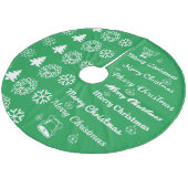 Vrolijk kerstcollage White op groen Fleece Kerstboom Rok (Gekanteld)