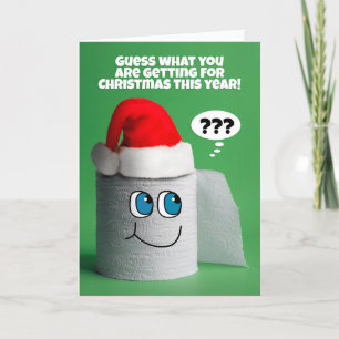 Vrolijk kerstcorona-pandemisch toiletpapier feestdagen kaart