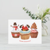 Vrolijk kerstcupcakes vakantie Kaart (Staand voorkant)