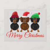 Vrolijk kerstdachshund briefkaart (Voorkant)