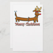 Vrolijk kerstdachshund briefpapier (Voorkant / Achterkant)