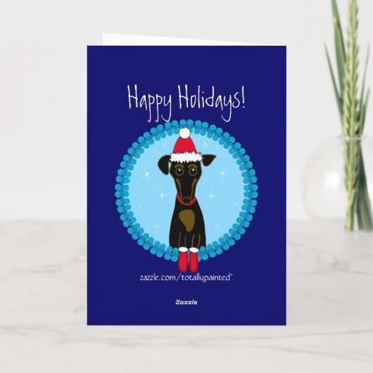 Vrolijk kerstdachshund feestdagen kaart (Achterkant)