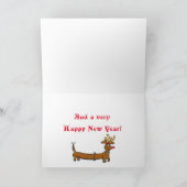 Vrolijk kerstdachshund feestdagen kaart (Binnen)