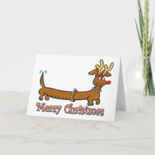 Vrolijk kerstdachshund feestdagen kaart