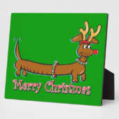 Vrolijk kerstdachshund fotoplaat (Zijkant)