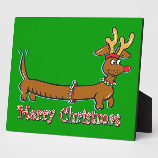 Vrolijk kerstdachshund fotoplaat (Zijkant)