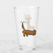 Vrolijk kerstdachshund glas (Achterkant)