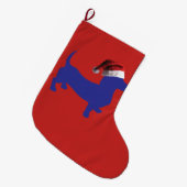 Vrolijk kerstdachshund grote kerstsok (Voorkant (Hangend))