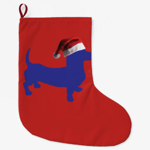 Vrolijk kerstdachshund grote kerstsok