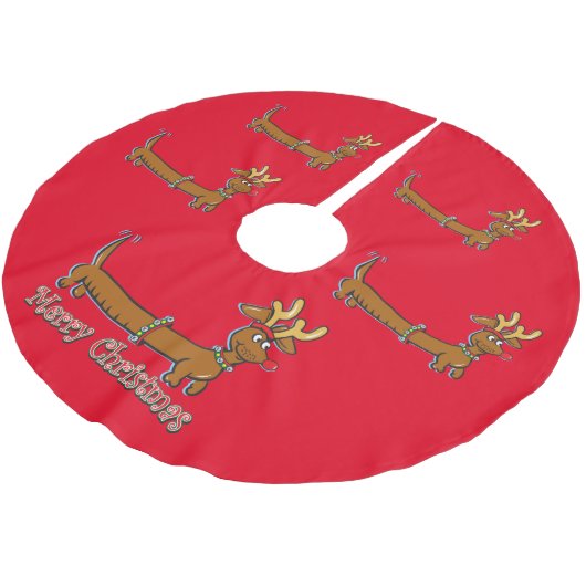 Vrolijk kerstdachshund kerstboom rok (Gekanteld)