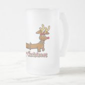 Vrolijk kerstdachshund matglas bierpul (Voorkant rechts)