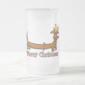 Vrolijk kerstdachshund matglas bierpul (Center)