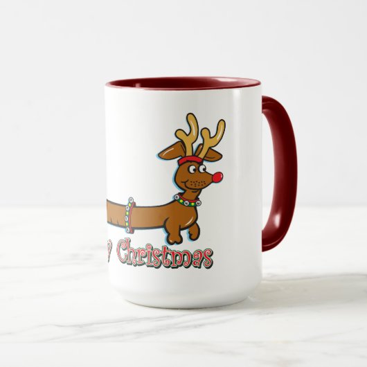 Vrolijk kerstdachshund mok (Voorkant rechts)