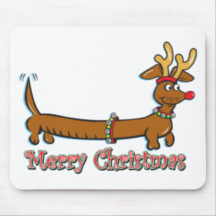 Vrolijk kerstdachshund muismat