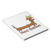 Vrolijk kerstdachshund notitieblok (Schuin)
