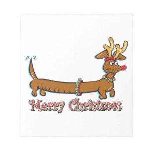 Vrolijk kerstdachshund notitieblok