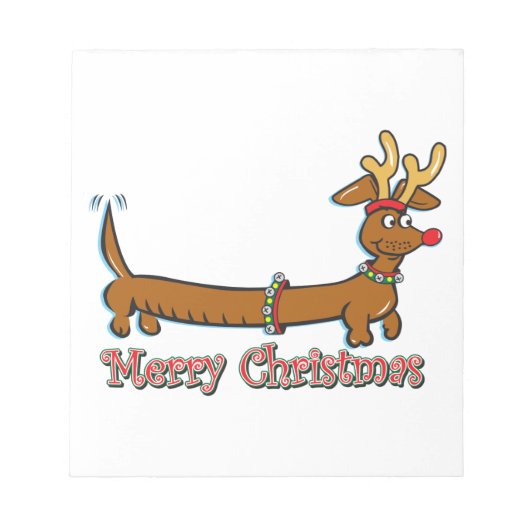 Vrolijk kerstdachshund notitieblok (Voorkant)