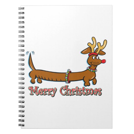 Vrolijk kerstdachshund notitieboek (Voorkant)