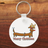 Vrolijk kerstdachshund sleutelhanger (Voorkant)