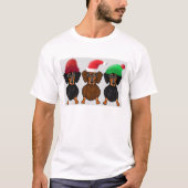 Vrolijk kerstdachshunds t-shirt (Voorkant)