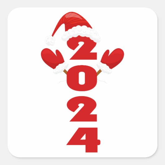 Vrolijk kerstdag, Kerstmis 2024 cadeaus Vierkante Sticker (Voorkant)