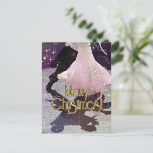 Vrolijk kerstdanseres, PERSONALISEERD Briefkaart (Staand voorkant)