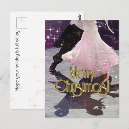 Vrolijk kerstdanseres, PERSONALISEERD Briefkaart (Voorkant / Achterkant)