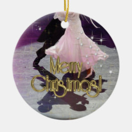 Vrolijk kerstdansers keramisch ornament