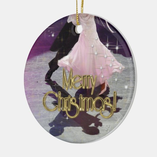 Vrolijk kerstdansers keramisch ornament (Links)