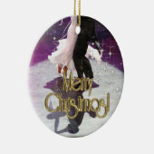 Vrolijk kerstdansers keramisch ornament (Rechts)