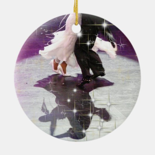 Vrolijk kerstdansers keramisch ornament (Achterkant)