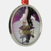 Vrolijk kerstdansers metalen ornament (Rechts)