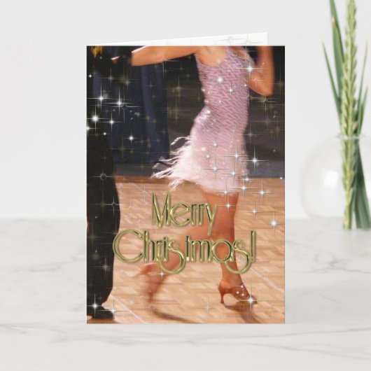 Vrolijk kerstdansers PERSONALISEERD Feestdagen Kaart (Voorkant)