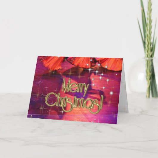 Vrolijk kerstdansers PERSONALISEERD Feestdagen Kaart (Voorkant)
