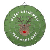 Vrolijk kerstdartboard met Rudolf de rendier Dartbord (Voorkant)