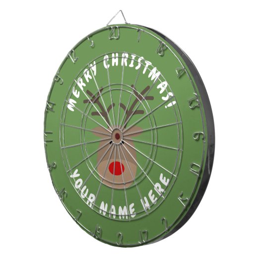 Vrolijk kerstdartboard met Rudolf de rendier Dartbord (Voorkant Rechts)