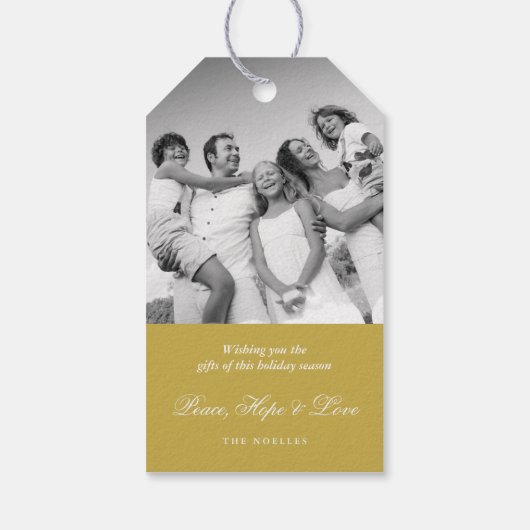 Vrolijk kerstdeco laat feestdag Label met cadeau Cadeaulabel (Achterkant)