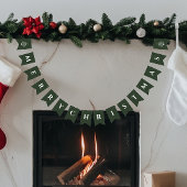 Vrolijk kerstdecor eenvoudig modern vlaggetjes