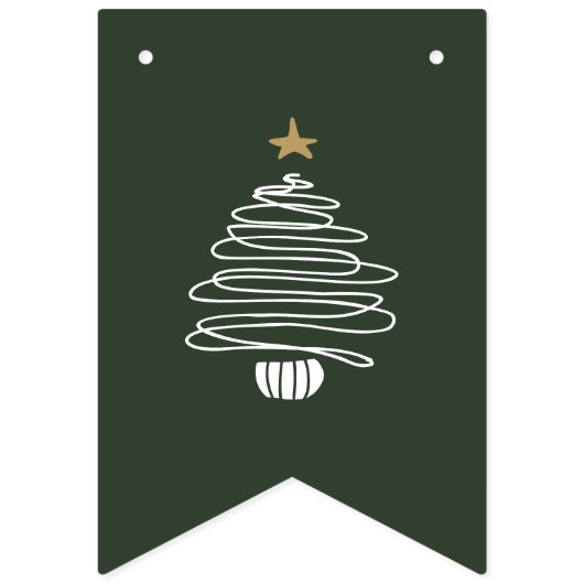 Vrolijk kerstdecor eenvoudig modern vlaggetjes (Eerste vlag)