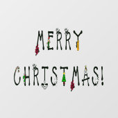 Vrolijk kerstdecor-Kantoor, wijnwijn voor thuis en Raamsticker (Vel)