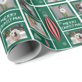 Vrolijk kerstdecoratie 4 aangepaste foto cadeaupapier (Rol Hoek)