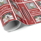 Vrolijk kerstdecoratie 4 aangepaste foto cadeaupapier (Rol Hoek)