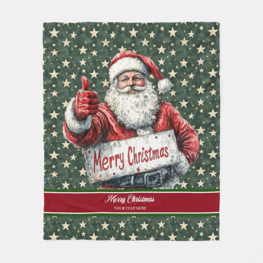 Vrolijk kerstdeken met  Santa Art Fleece Deken (Voorkant)