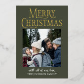 Vrolijk kerstdennen foto echt folie feestdagenkaart (Voorkant)