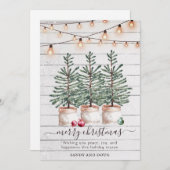 Vrolijk kerstdennenboom Boerderij vakantie Kaart (Voorkant / Achterkant)